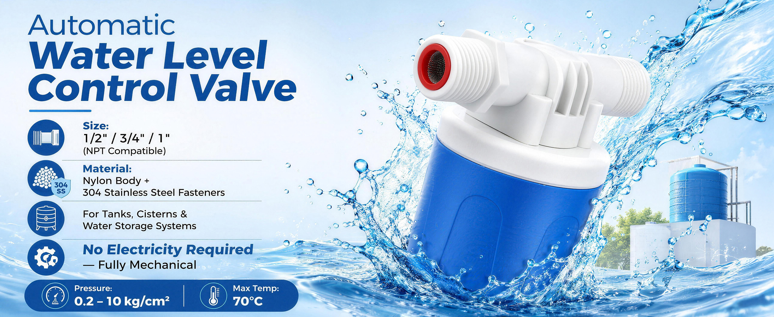 Automatic Water Level Control Valve