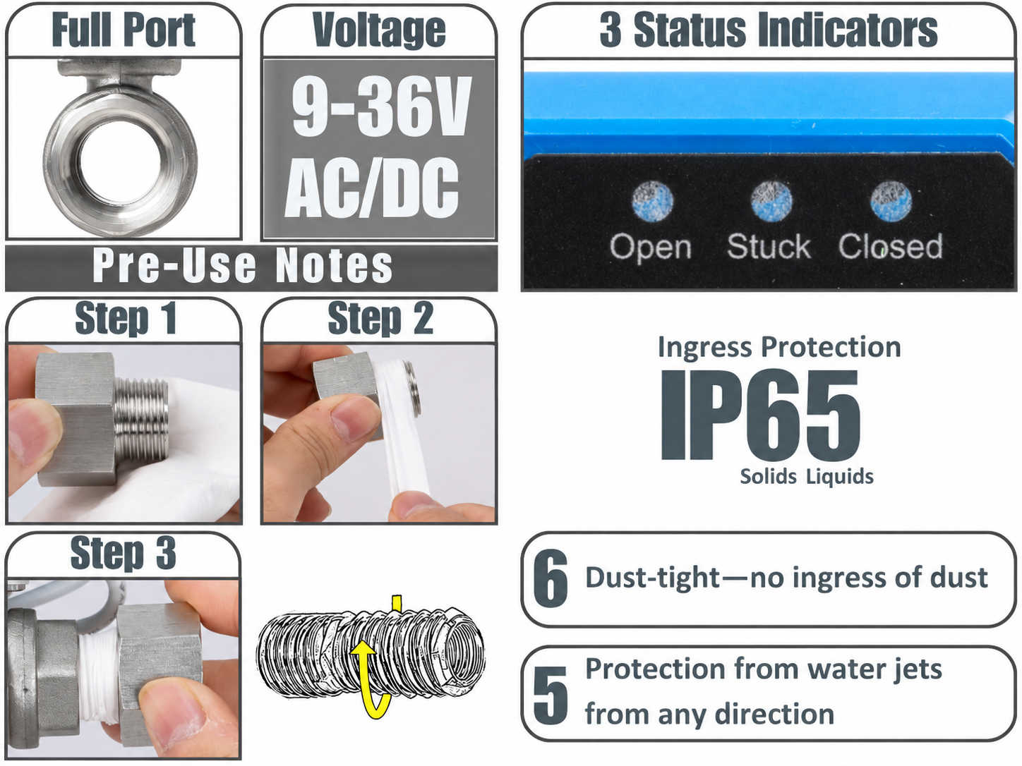 304 Stainless Steel Electric Ball Valve