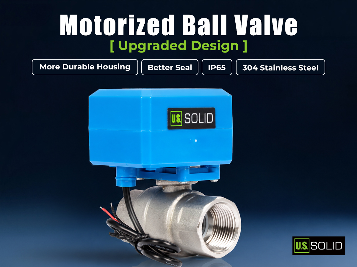 U.S. Solid 304 Stainless Steel Motorized Ball Valve