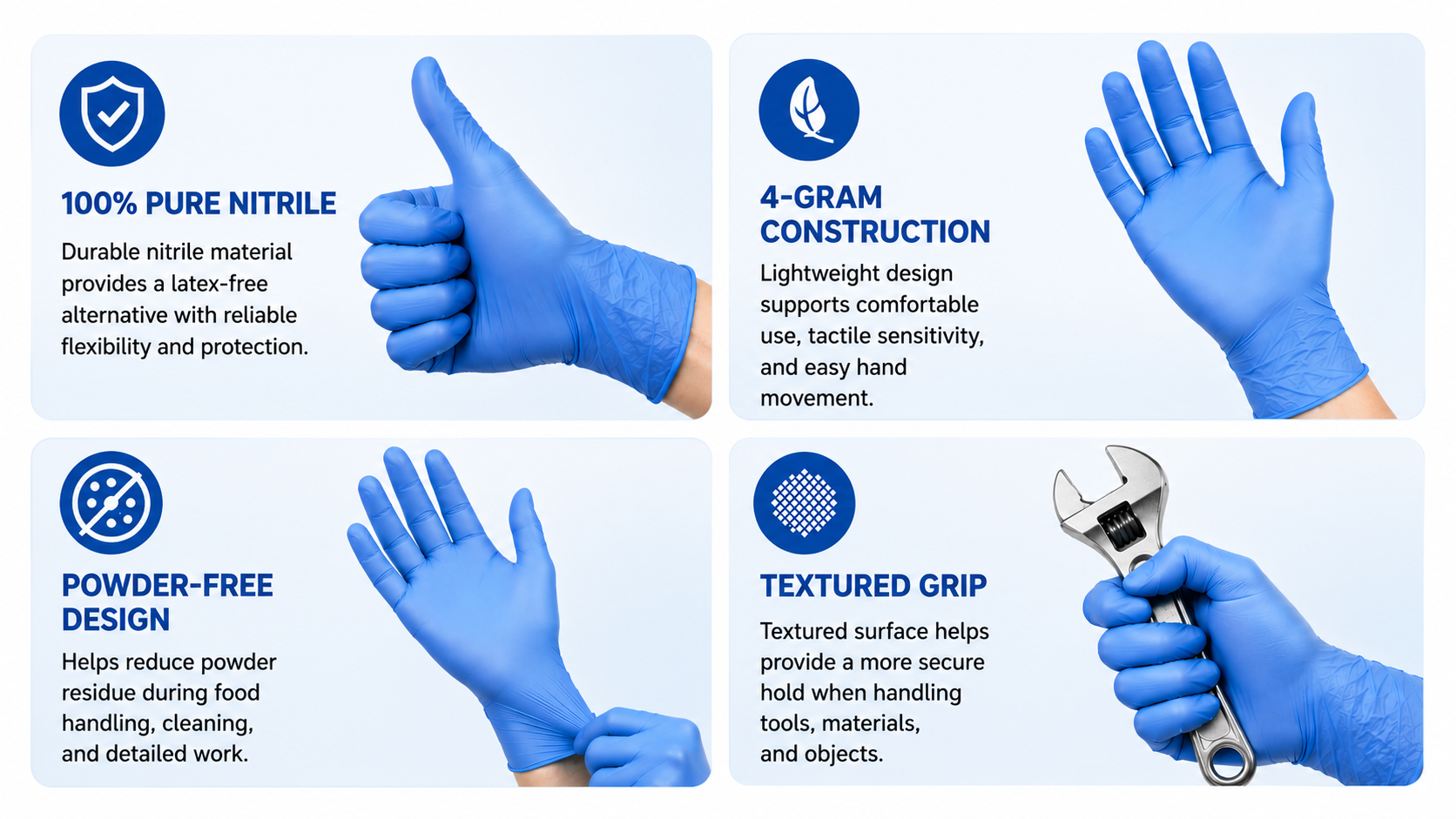 Nitrile glove features