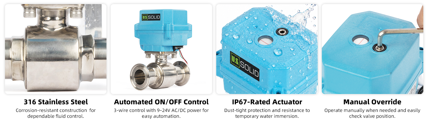 JFMSV motorized ball valve product features