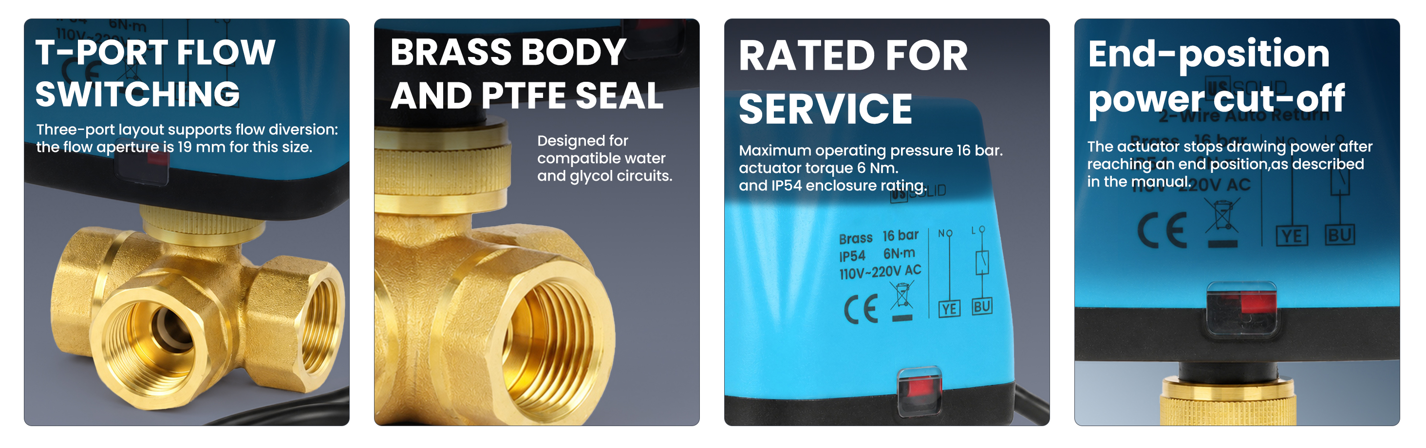 Features of the JFMSV series motorized ball valve