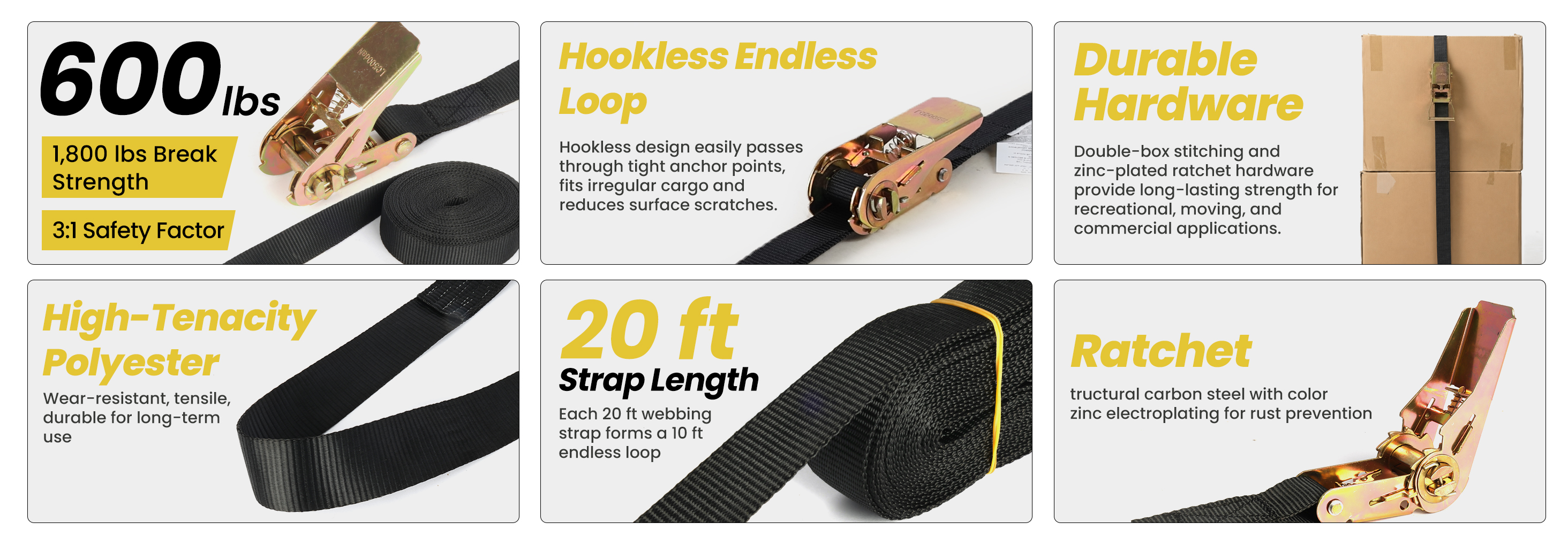 U.S. Solid Ratchet Strap Features