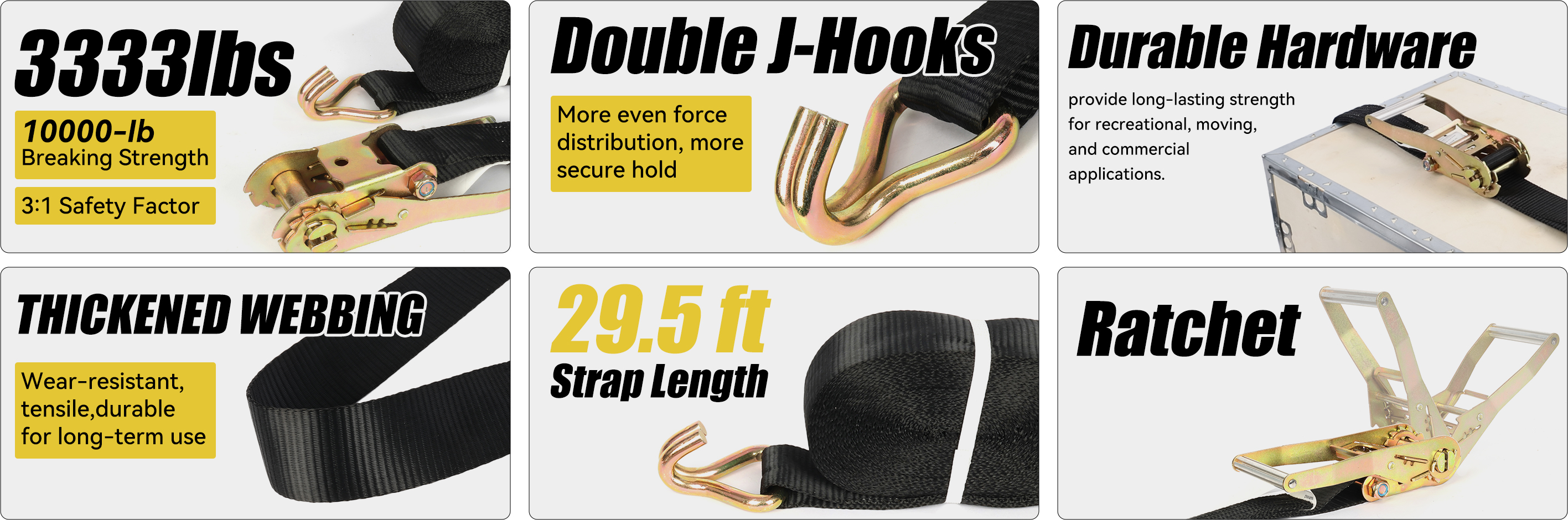U.S. Solid Ratchet Strap Features