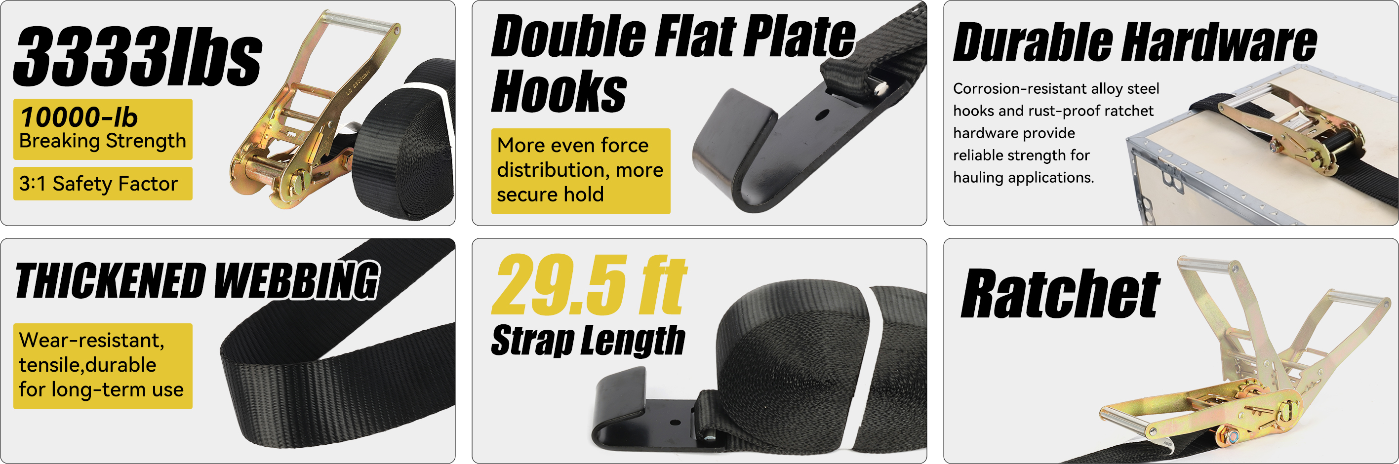 U.S. Solid Ratchet Strap Features