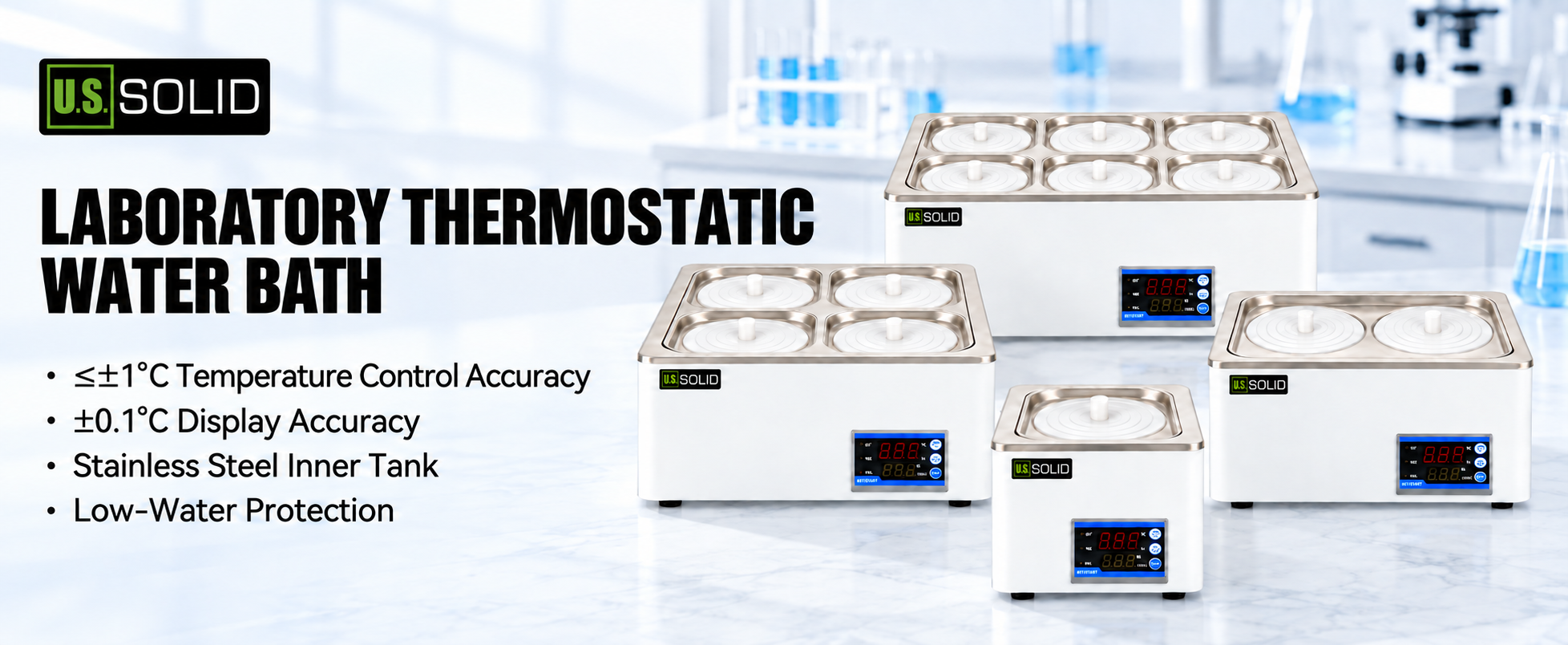 U.S. Solid six-opening laboratory thermostatic water bath