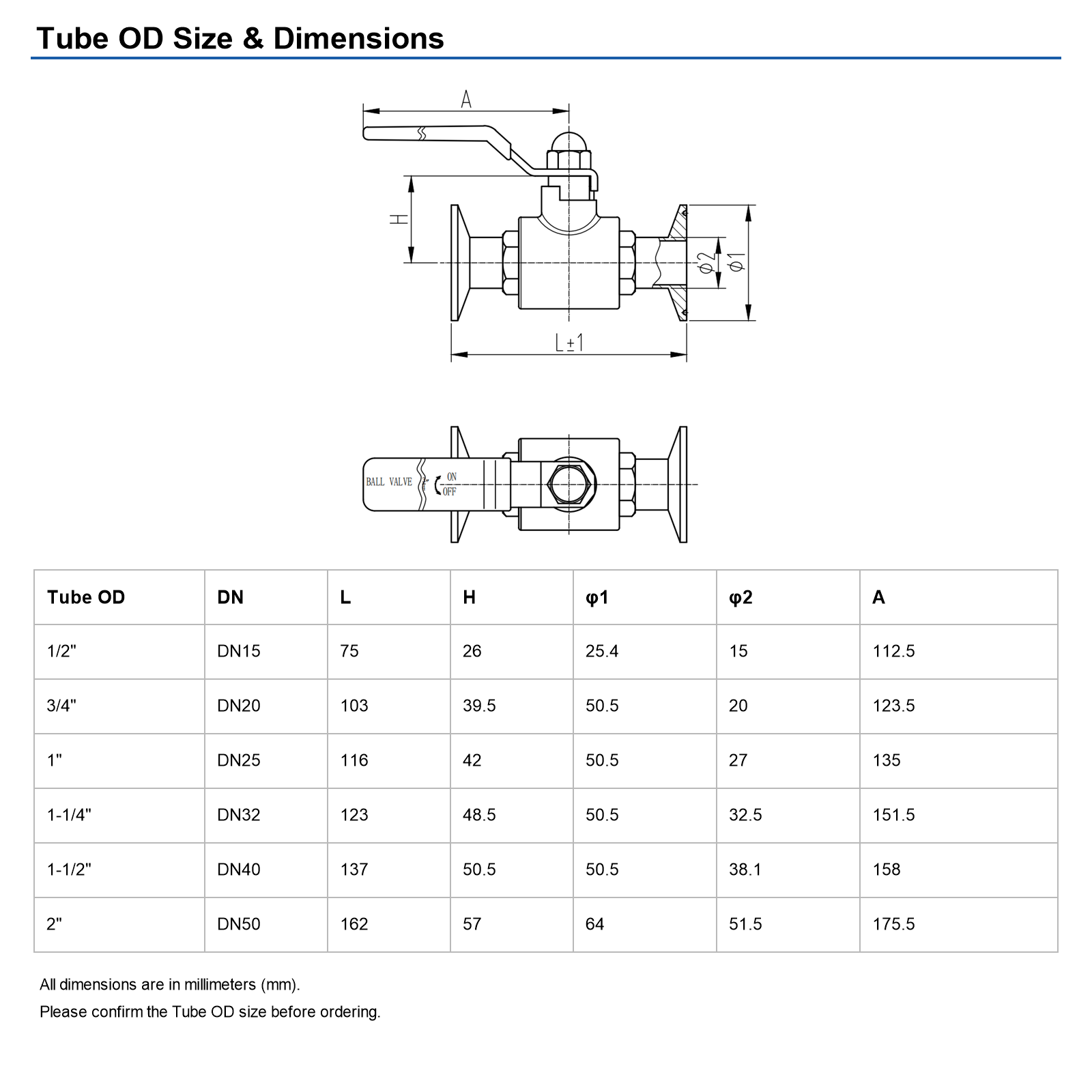 Tri Clamp Ball Valve Size Selection